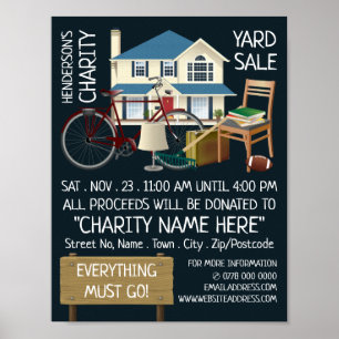 Wohltätigkeit Yard Sale Eventwerbung Poster