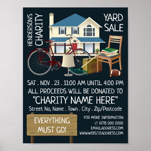 Wohltätigkeit Yard Sale Eventwerbung Poster (Vorne)