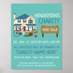 Wohltätigkeit Yard Sale Eventwerbung Poster