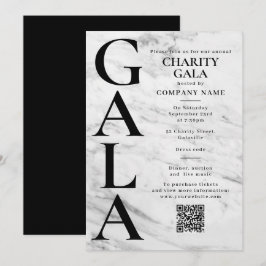 Wohltätigkeitsgala-Fundraising-Event QR-Code Marmo Einladung