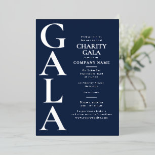 Wohltätigkeitsgala-Vorlage Fundraising-Event Blau Folieneinladung