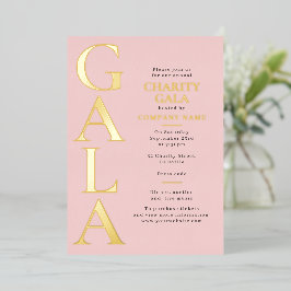 Wohltätigkeitsgala-Vorlage Fundraising-Event Pink  Folieneinladung
