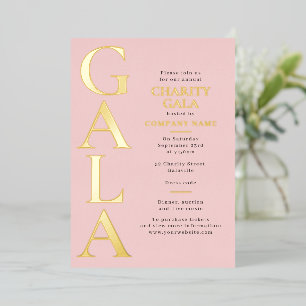 Wohltätigkeitsgala-Vorlage Fundraising-Event Pink  Folieneinladung