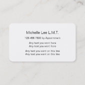 Wohltuende Massage Business Cards Visitenkarte (Rückseite)