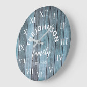 Wohn-Familienname Rustic Beach Große Wanduhr (Winkel)