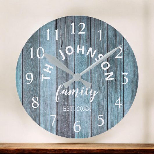 Wohn-Familienname Rustic Beach House Große Wanduhr
