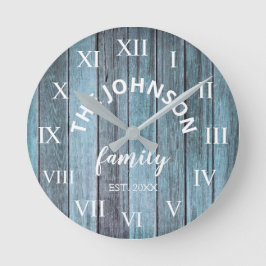 Wohn-Familienname Rustic Beach Runde Wanduhr