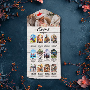 Wohn-Jahr im Review Multi Foto Collage Weihnachten All In One Einladung