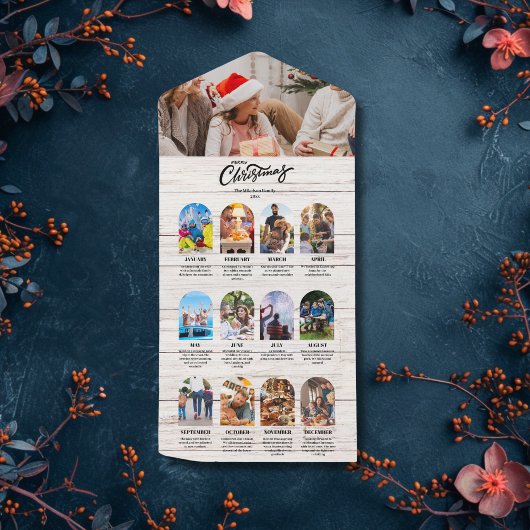 Wohn-Jahr im Review Multi Foto Collage Weihnachten All In One Einladung