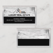 Wohndach | Metallischer Marmor Visitenkarte (Vorne/Hinten)