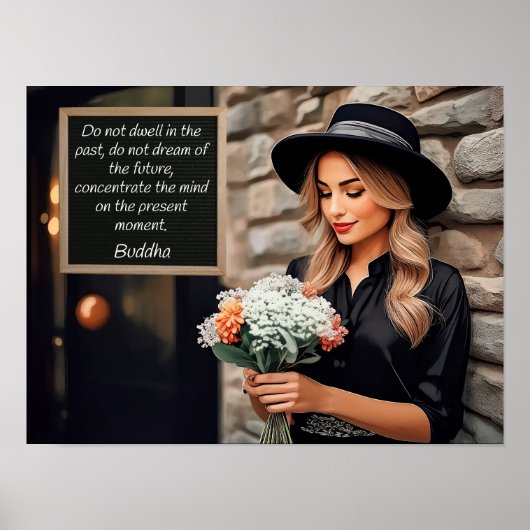 Wohnen Sie nicht in der Vergangenheit, wie Buddha Poster (Vorne)
