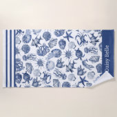 Wohngestaltung am blauen Meer Strandtuch (Vorderseite)