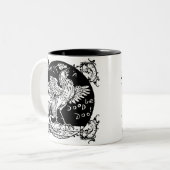 Wohngestaltung, Bekleidung und Geschenke in einer  Zweifarbige Tasse (Vorderseite Links)