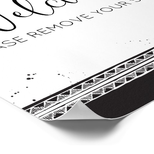 Wohngestaltung Bitte entnehmen Sie Ihre Schuhe Sch Poster (Ecke)