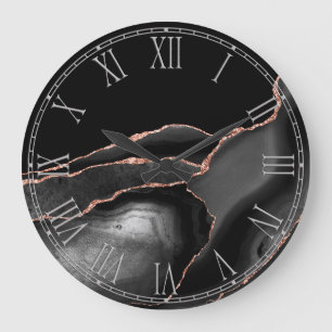 Wohngestaltung "Black Agate" - große Uhr