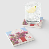 Wohngestaltung der Blume mit Reiseangebot Steinuntersetzer (Seitenansicht)