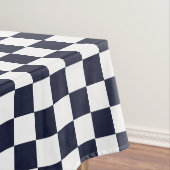 Wohngestaltung des Navy Blue Checkered Patered Par Tischdecke (Beispiel)