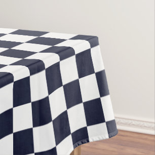 Wohngestaltung des Navy Blue Checkered Patered Par Tischdecke