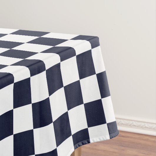 Wohngestaltung des Navy Blue Checkered Patered Par Tischdecke (Beispiel)