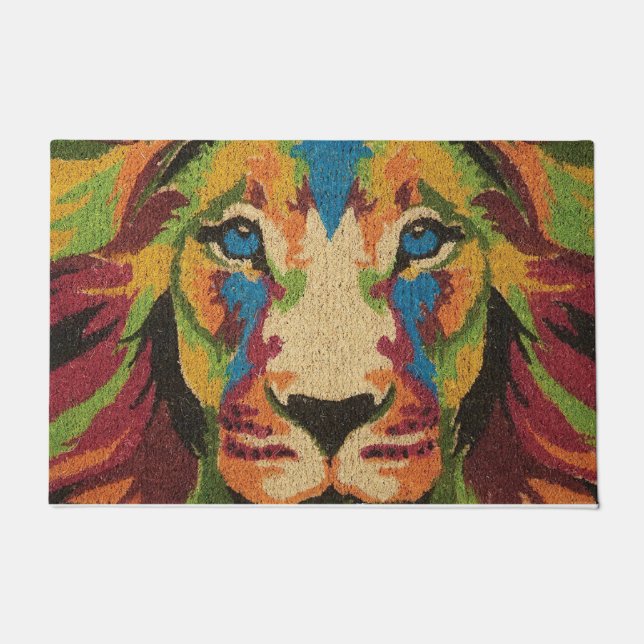 Wohngestaltung Doormat, farbenfrohe Löwe Fußmatte (Vorderseite)