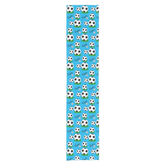 Wohngestaltung für Fußballfans, Ball, individuelle Kurzer Tischläufer (Vorderseite)