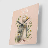 Wohngestaltung für niedliche Entenbezeichnung Quadratische Wanduhr (Winkel)