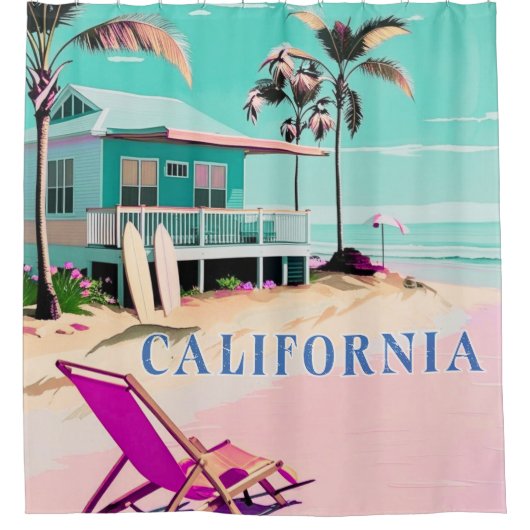 Wohngestaltung Los Angeles California Duschvorhang (Vorderseite)