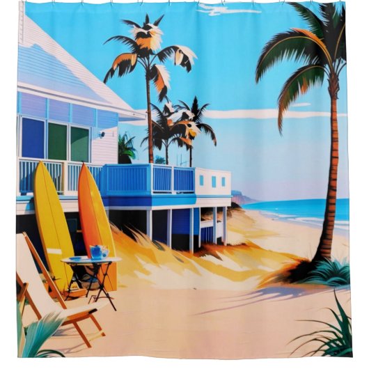 Wohngestaltung Los Angeles California Duschvorhang (Vorderseite)