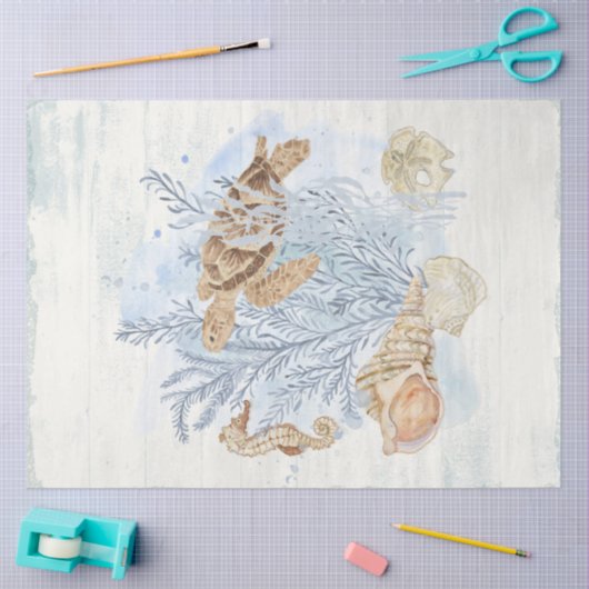 Wohngestaltung Meeresschildkröten Seepferd Koralle Seidenpapier (Basteln)