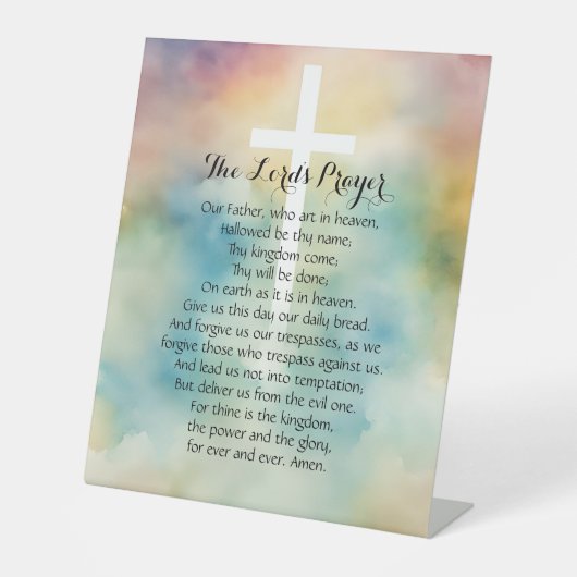 Wohngestaltung mit dem Gebet des Herrn Sockelschild (Vorderseite)