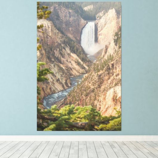 Wohngestaltung mit Wasserfall Foto Leinwanddruck (Insitu (Holzboden))