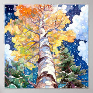 Wohngestaltung-Poster für Nachtwälder Poster