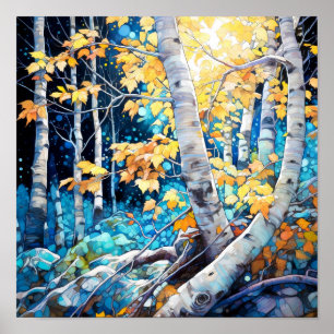 Wohngestaltung-Poster für Nachtwälder Poster