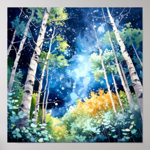 Wohngestaltung-Poster für Nachtwälder Poster