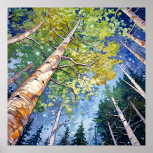 Wohngestaltung-Poster für Nachtwälder Poster