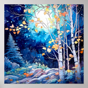 Wohngestaltung-Poster für Nachtwälder Poster