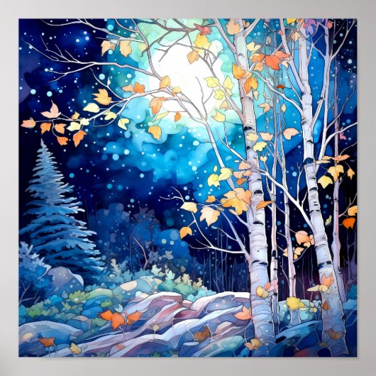 Wohngestaltung-Poster für Nachtwälder Poster (Vorne)