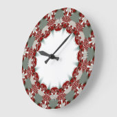 Wohngestaltung: Red White Tribal Lace Wall Clock Große Wanduhr (Winkel)