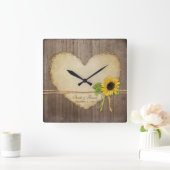 Wohngestaltung Rustikale Holzzaun-Karten Herz-Brid Quadratische Wanduhr (Zuhause)