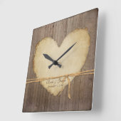 Wohngestaltung Rustikale Holzzaun-Karten Herz-Brid Quadratische Wanduhr (Winkel)
