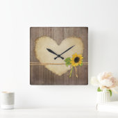 Wohngestaltung Rustikale Holzzaun-Karten Herz-Brid Quadratische Wanduhr (Zuhause)