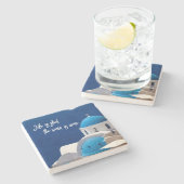 Wohngestaltung von Reiseangeboten mit griechischem Steinuntersetzer (Seitenansicht)