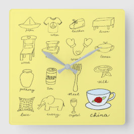 Wohngestaltung zum 20. Geburtstag Quadratische Wanduhr