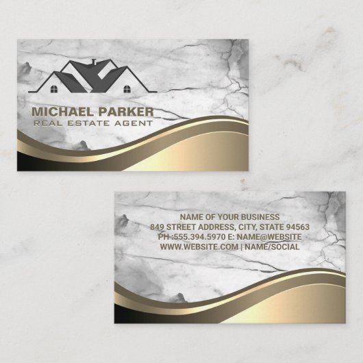 Wohnhaus | Marmor | Goldwave Visitenkarte (Vorne/Hinten)