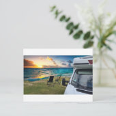 Wohnmobil am Meer Kaffeetasse Postkarte (Stehend Vorderseite)