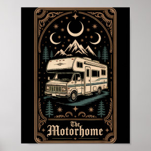Wohnmobil Camping Camper das Wohnmobil Mond Berg Poster
