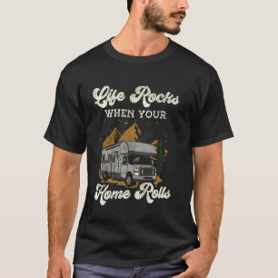 Wohnmobil Camping Retro Caravan Rv Anhänger Leben T-Shirt