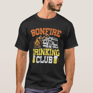Wohnmobil Camping Retro Lagerfeuer Betrunken Alkoh T-Shirt