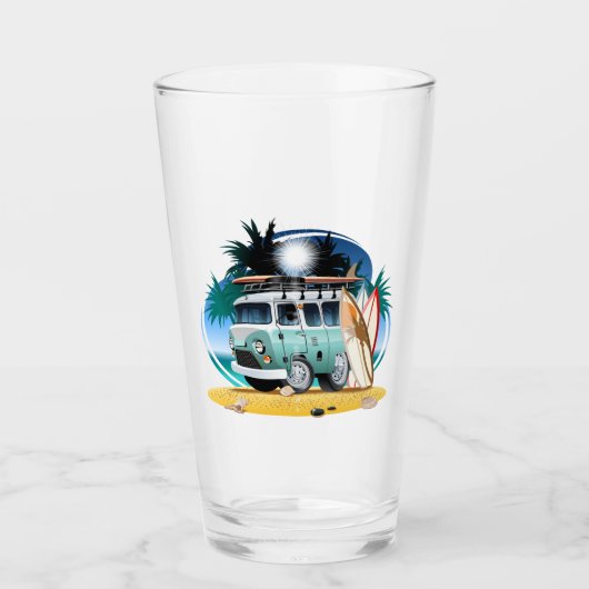 Wohnmobil Cartoon Glas (Vorderseite)