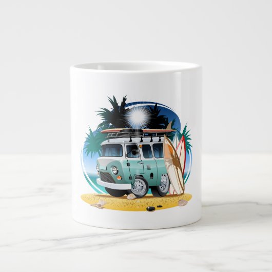 Wohnmobil Cartoon Jumbo-Tasse (Vorderseite)
